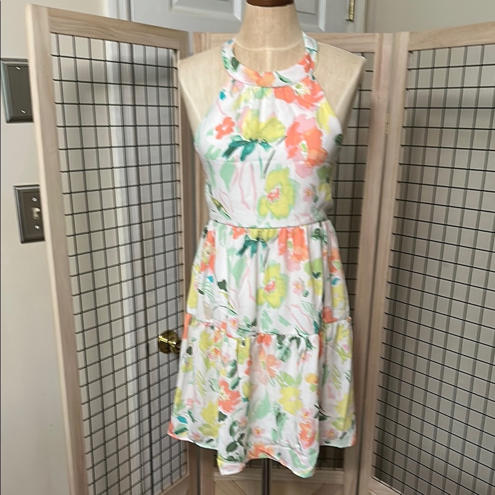 Gilli Floral Halter Tiered Sundress